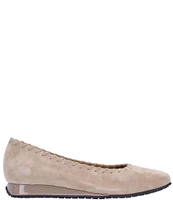 L'Amour Des Pieds Tiffanie Suede Mini Wedge Ballerina Flats