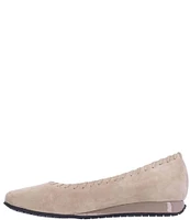 L'Amour Des Pieds Tiffanie Suede Mini Wedge Ballerina Flats