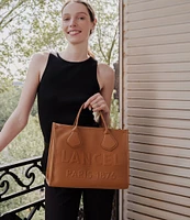 LANCEL JOUR DE LANCEL Small Logo Leather Tote Bag