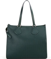 LANCEL Suede & Leather Logo Tote Bag