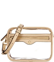 Landry Clear Camera Gold Hardware Crossbody Bag