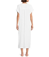 Landry Double Gauze Dobby Short Sleeve V-Neck Caftan