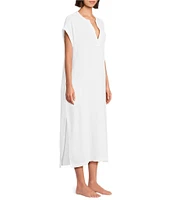 Landry Double Gauze Dobby Short Sleeve V-Neck Caftan