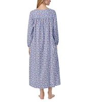 Lanz Of Salzburg Long Sleeve Square Neck Flannel Holiday Heart Print Nightgown