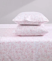 Laura Ashley 300-Thread Count Bella Floral Pale Pink Cotton Sateen Sheet Set