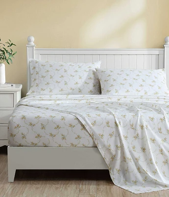 Laura Ashley 300-Thread Count Petite Rose Cotton Sateen Sheet Set