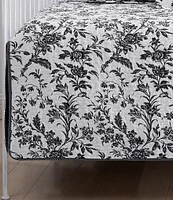 Laura Ashley Amberley Daybed Floral Toile Print Quilt & Sham Set