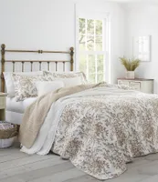 Laura Ashley Bedford Brown Floral Toile Quilt Mini Set