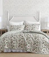 Laura Ashley Bramble Floral Cotton Reversible Quilt Mini Set