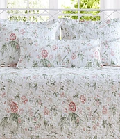 Laura Ashley Breezy Floral Pink Daybed Quilt & Sham Set