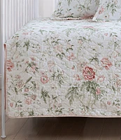 Laura Ashley Breezy Floral Pink Daybed Quilt & Sham Set