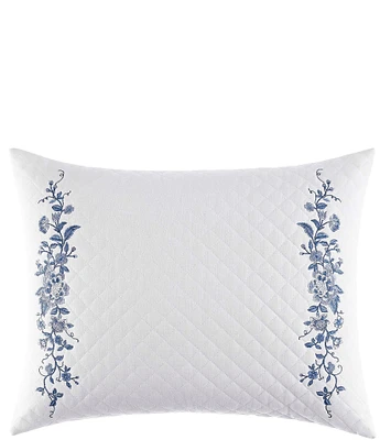 Laura Ashley Charlotte Floral Embroidered Quilt Breakfast Throw Pillow