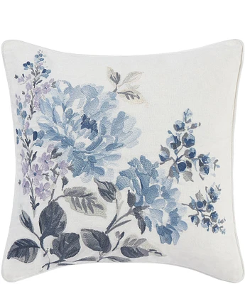 Laura Ashley Chloe Cottage Floral Embroidery Square Pillow