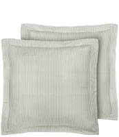 Laura Ashley Classics Ticking Stripe Green European Sham Pair