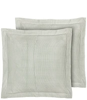 Laura Ashley Classics Ticking Stripe Green European Sham Pair