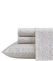 Laura Ashley Evie Pink Cotton Printed Percale Sheet Set