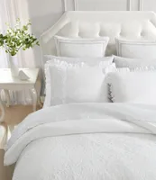 Laura Ashley Eyelet Ruffle Microfiber Embroidered Trimmed Comforter Mini Set