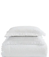 Laura Ashley Eyelet Ruffle Microfiber Embroidered Trimmed Comforter Mini Set