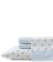Laura Ashley Harperette Floral Printed Percale Cotton Sheet Set