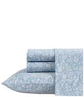 Laura Ashley Heirloom Ditzy Blue Cotton Percale Sheet Set