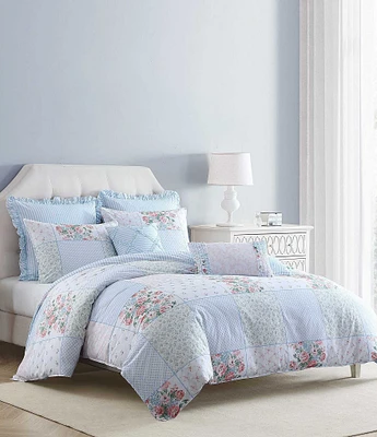 Laura Ashley Hope Floral Patchwork Comforter & Sham Bonus Set