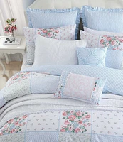 Laura Ashley Hope Floral Patchwork Comforter & Sham Bonus Set