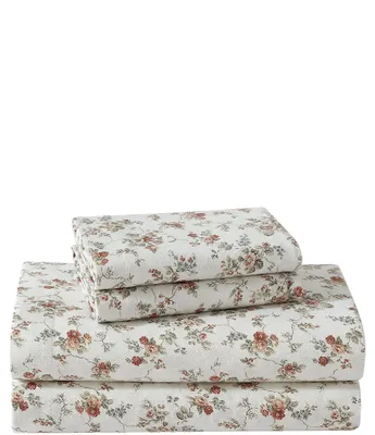 Laura Ashley Le Fleur Cotton Flannel Sheet Set