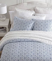 Laura Ashley Lorelei Indigo Sateen Duvet Cover Mini Set