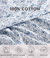 Laura Ashley Lorelei Indigo Sateen Duvet Cover Mini Set