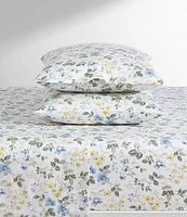 Laura Ashley Meadow Floral Blue 300-Thread Count Cotton Sateen Sheet Set