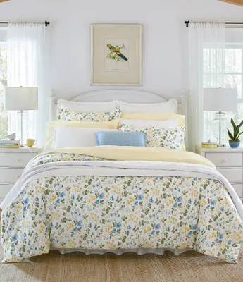 Laura Ashley Meadow Floral Blue Duvet Cover Mini Set