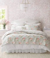 Laura Ashley Melany Pink Cotton Reversible Quilt Mini Set