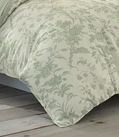 Laura Ashley Natalie Sage Floral Toile Duvet Cover & Sham Set