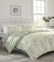 Laura Ashley Natalie Sage Floral Toile Duvet Cover & Sham Set