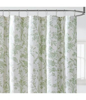 Laura Ashley Natalie Floral Toile Shower Curtain