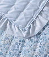 Laura Ashley Quartet Cashmere Blue Microfiber Quilt Mini Set