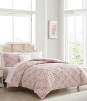 Laura Ashley Quartet Microfiber Reversible Pink Bed in a Bag Set