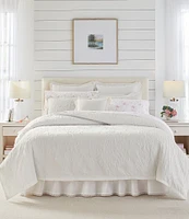 Laura Ashley Rowland White Matelasse Duvet Cover Mini Set