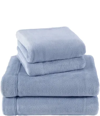 Laura Ashley Solid Plush Fleece Sheet Set