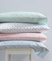 Laura Ashley Turtle Gingham Printed Cotton Percale Sheet Set