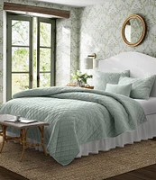 Laura Ashley Velvet Diamond Stitch Quilt & Sham Bonus Set