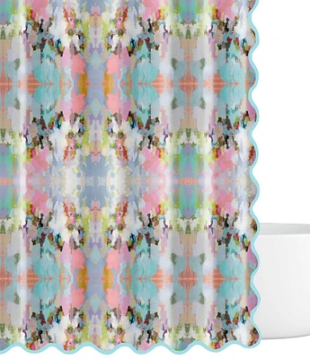 Laura Park Brooks Avenue Scalloped Shower Curtain