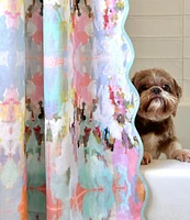 Laura Park Brooks Avenue Scalloped Shower Curtain