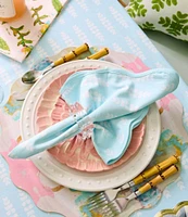 Laura Park Floral Blue Scalloped Dinner Napkin, Set of 4