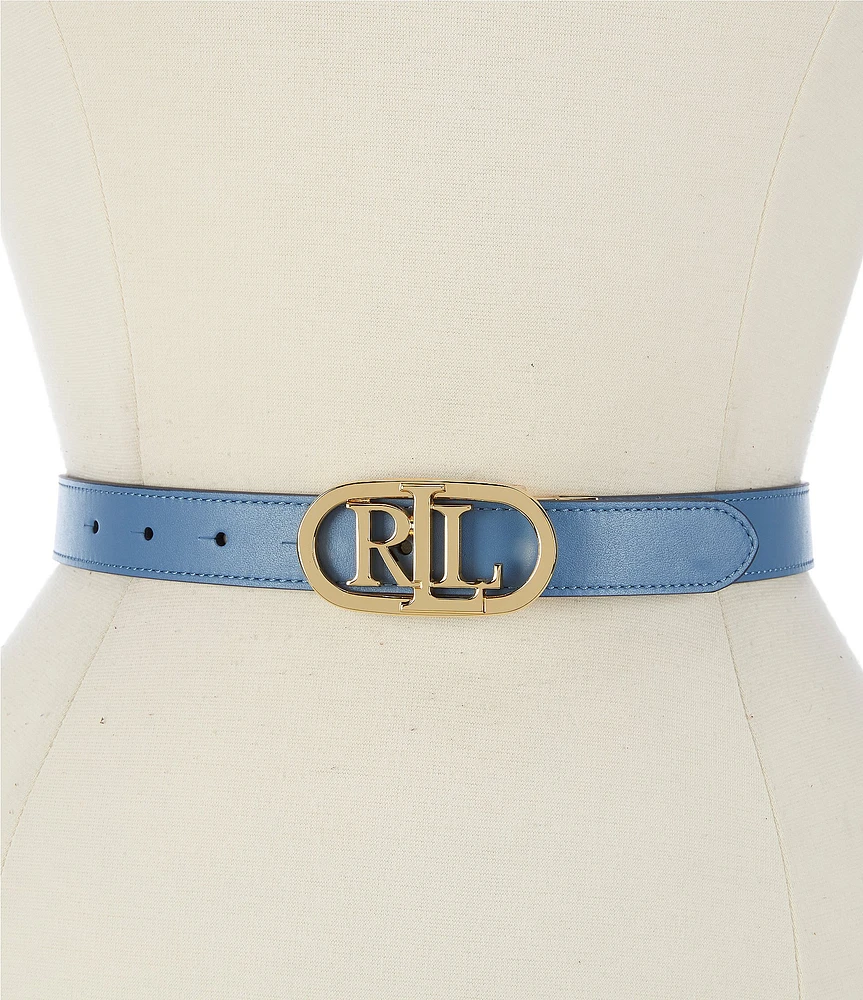 Lauren Ralph Lauren 0.75#double; Logo Reversible Leather Skinny Belt