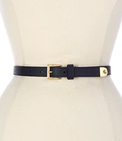 Lauren Ralph Lauren 0.75#double; Pebbled Leather Skinny Belt