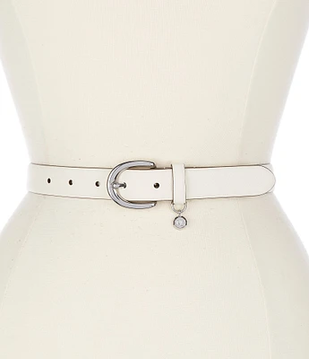 Lauren Ralph Lauren 1#double; Charm Crosshatch Leather Belt