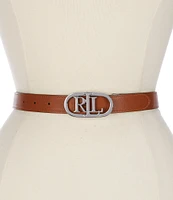 Lauren Ralph Lauren 1#double; Logo Reversible Croco Embossed Skinny Leather Belt