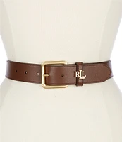 Lauren Ralph Lauren 1.25#double; Logo Keeper Leather Belt