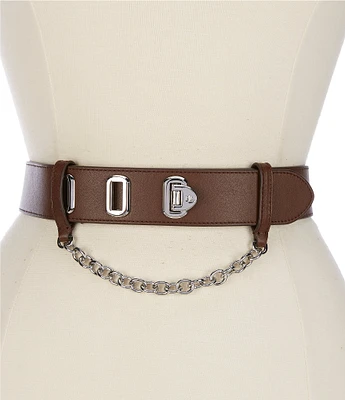 Lauren Ralph Lauren 1.5#double; Flip-Lock Wide Leather Belt